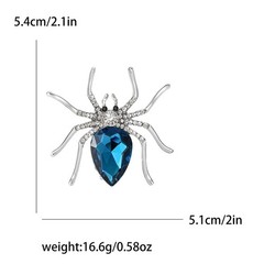 Rhinestone Spider Brooch Alloy Trendy Versatile Unisex Clothing Lapel Accessory