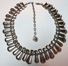 VTG SAUTEUR RENOIR CLEOPATRA CHOCKER NECKLACE 925 STERLING SILVER 17″ & 22mm 40g