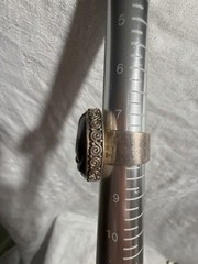 Vintage Silver 925 Sajen Size 8 Hematite Carved Sleeping Cat Ring
