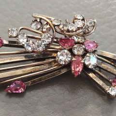 Phyllis 1940s 1950s 12K GF Rhinestone Flower Bouquet Brooch Pendant Convertible