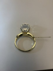 AJC Vintage Faux Diamond Rhinestone Ring Brooch