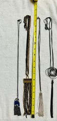 4 Unique Mod Tassel Black / Silver / Gold Tone Pendant Necklace Lot n835