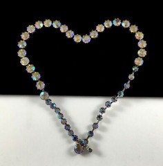 WEISS Necklace Choker AB Rhinestone Signed Wedding Party Bride Vtg Jewelry Gift