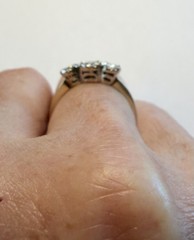 Estate 1940s Retro 14K YG WG 3 Diamond Ring Size 9.75 ~0.34 CTTW Clarity VS+/GH