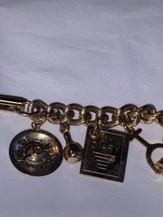 Rare 1950’s Goldtone Charm Womens 7” Bracelet Many Charms