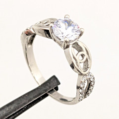 Vintage Elegant RING Sterling Silver 925 with Chic Stone -size: 8US (18mm) | #36