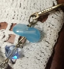 Vintage Laguna Necklace, Aurora borealis crystal, 3 Strand,Blue, 16″ Adjustable