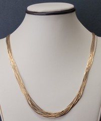 Vintage Multi-Strand Gold Tone Multi Strand Necklace 9.6g Layered 20″ Chain 57