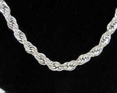 Revlon ROPE NECKLACE Vintage Twisted Silvertone 24″ CHAIN Costume Jewelry Signed