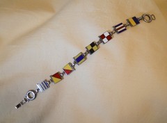 Sterling/Enamel Nautical Flag “GOOD LUCK” Bracelet
