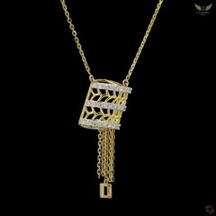 Lab Created Diamond 0.53ct Pendant Necklace Yellow Gold Plated Gift