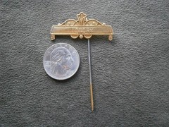 Masonic Breast Jewel VICTORY Top Bar Goldtone Lapel Stick Pin 7.2g ~ FLAW