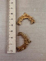 Vintage Brass Floral Leaf Connectors 32x25mm 3 Point Jewelry Findings NOS Lot of