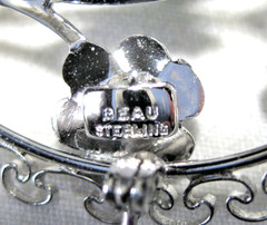 Sterling Silver Brooch Pin Enameled Floral by Beau 1 3/4 Inch 5.1 grams
