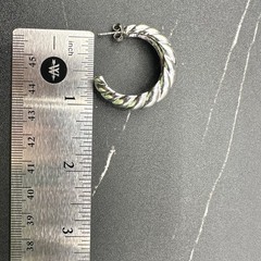 Vintage Y2K Twisted Hoop Earrings Silver Tone Wide Croissant Women’s jewellery