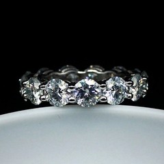 Round Moissanite Wedding Ring Full Eternity Band Stackable Tennis 9 NWT