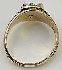 Vintage 1982 Jostens 10K Yellow Gold LC High School Class Ring Blue Stone Size 9