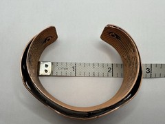 Vintage 50’s RENOIR Copper Swiss Cheese Chunky Cuff Bangle Bracelet MCM 1 1/8”