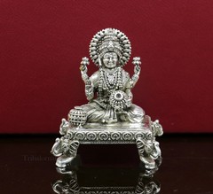 925 sterling silver Goddess Lakshmi sculpture figurine, puja article art226