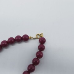 Trifari Purple Bead Boho Necklace Lightweight Simple Everyday 18″