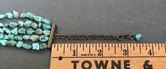 Vintage 12in Natural Turquoise Nugget 5 Strand Choker Necklace With 3in Extender