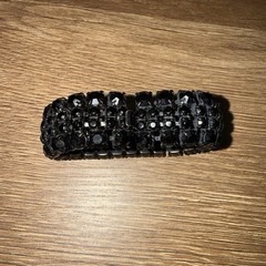 Vintage Rare Signed Weiss Jet Black Rhinestone Bracelet 5 Row Retro Art Deco