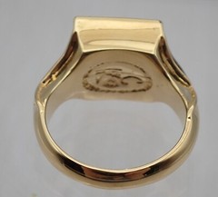 Vgt Jackie Collins 1980’s Egyptian Crystal Gold Tone Size 7.25 Ring In Orig Box