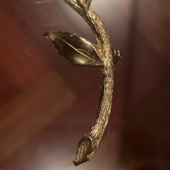 VTG Filigree Flower Brooch Pin w Clear AB Margarita Rivoli Crystal Gold Tone 4”