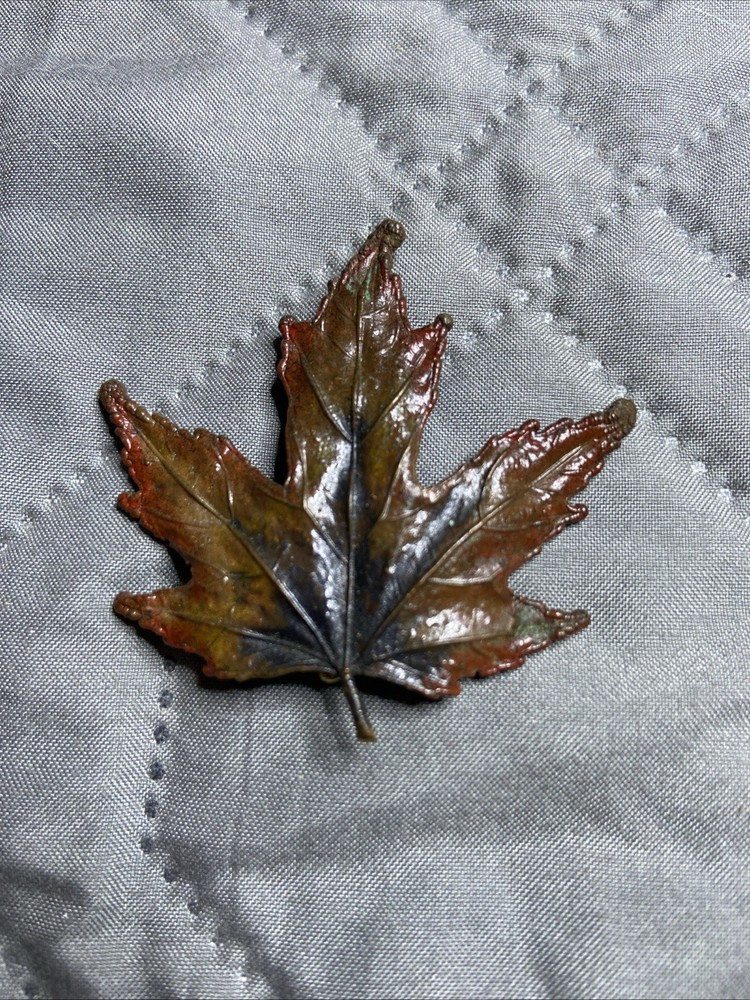 Vintage Brooch Pin Maple Leaf Copper Jewelry lot x