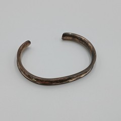 VTG 925 Mexico Cuff Bracelet 2.5in Sterling Silver 15g Channel Rugged Rustic