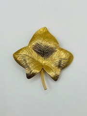 Vintage Gold Tone Ivy Leaf Brooch ~ Mid-Century