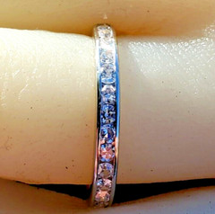 Original EARTH MINED DIAMOND Deco Band Antique PLATINUM Eternity Anniversary 6.7