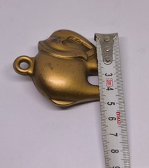 Vintage Gold Tone Elephant Pendant Charm Figurine Keychain Fob Lucky Animal 36g