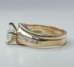 Vintage 14k Yellow Gold 9 Stone Diamond .66ctw Wedding Set Lady’s Ring Size 4.5