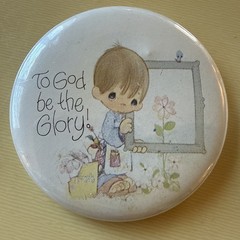 Vintage Precious Moments 2” Pin Back Buttons Set Of 2 Jonathan David Jesus God