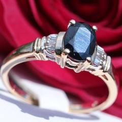 14k yellow gold sz 6.75 ring 1.02c naturalCeylon treated sapphire diamond 2.65g