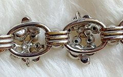 Vintage Juliana Black Gray Clear Rhinestone Cluster 5-Link Bracelet & Earrings