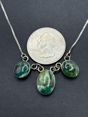Vintage 15″ Sterling Silver Green Turquoise Necklace 925 6 Grams G3