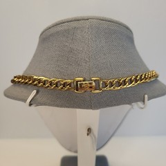 VTG Jackie Collins Two Tone Panther Link Necklace + Pave Rhinestone Ring 80s