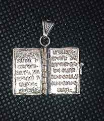 925 Sterling Silver Armenian Bible Book Pendant