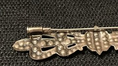 Antique Victorian Bar Brooch W/Black And Clear Rhinestones ~ Trombone Clasp