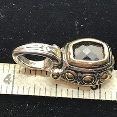 Vintage Renaissance Revival 2-Tone Black Onyx Cubic Zirconia Pendant