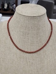Vintage Mini 4mm Italian Red Coral Necklace Sterling Clasp 16” + 3” Ext = 19”