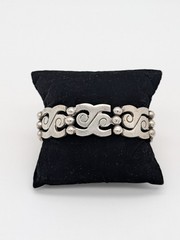 HEAVY Vintage Taxco Mexican Sterling Silver Link Ball Bracelet 74 Grams Sz 7¼