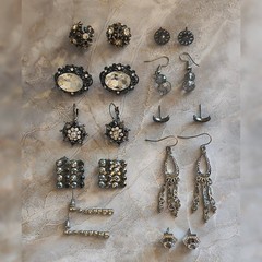 Vintage Rhinestone Earring Lot
