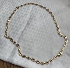 Gold Tone Oval Link Necklace Vintage Polished Link Chain Minimalist Classic 20”