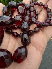Wonderful Amber Cherry Bakelite Necklace 56 Grams