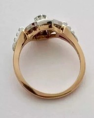 Art Deco Style Round Cut Lab Created Diamond 14k Yellow Gold FN Wedding Ring