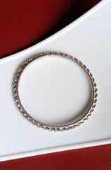Vintage TRIFARI Silver Tone Braided Twist Thin Bangle Bracelet