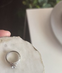Vintage Sterling Silver Cubic Zirconia Ring Size 8.25 Weighs 4.1g